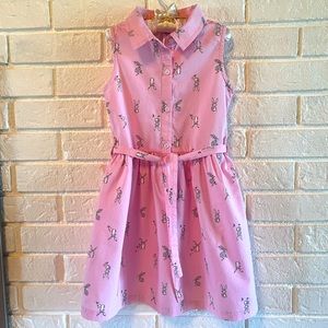 Carters-Girls Pink Bunny Cotton Dress